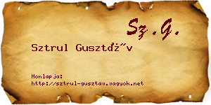 Sztrul Gusztáv névjegykártya